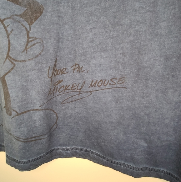 Disney Mickey Mouse Shirt Distressed Vintage Look Blue Size Small - Picture 2 of 8